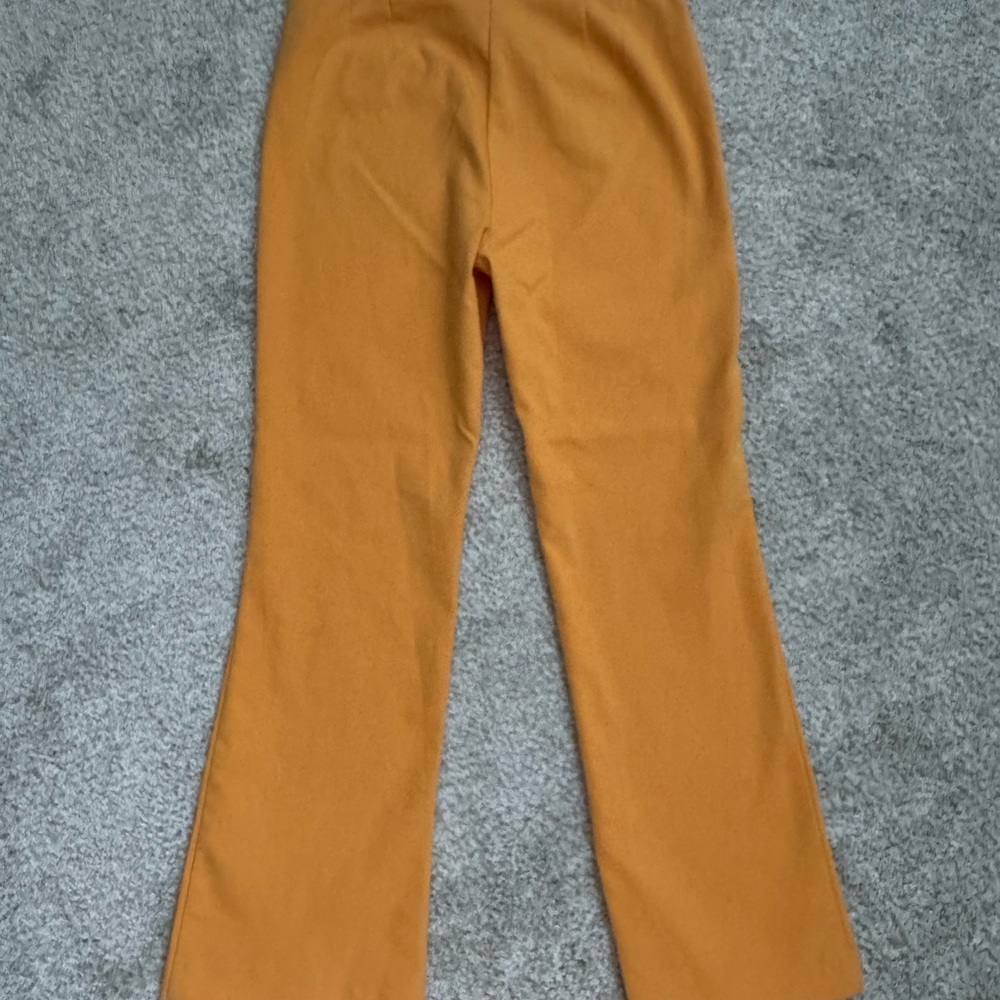 Zara Women's Canary Yellow Flared Leg Pants Trousers Size Small - Picture 7 of 7